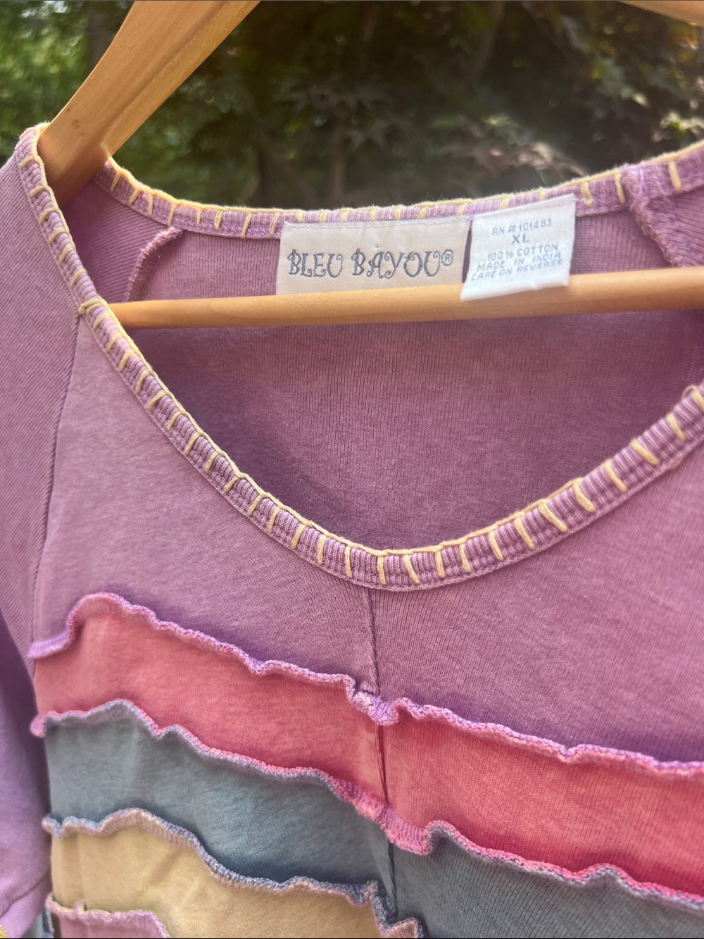 Blue Sky Lavender Layered Ruffle Raglan Sweatshirt - Picture 3 of 5